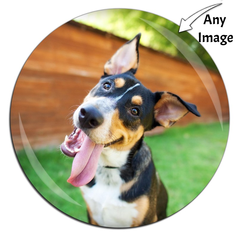 Round Custom Photo Fridge Magnet badge Magnetic picture 75mm /