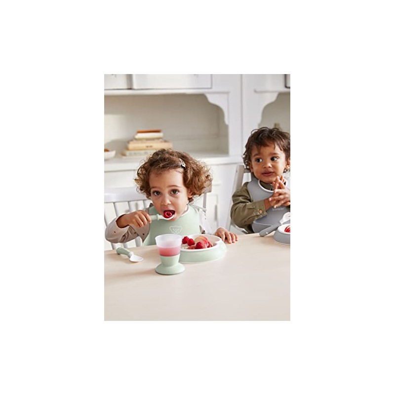 BabyBjörn Babero para bebé, paquete de 2, Gris/Verde polvo