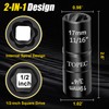 Topec 17mm x 19mm Flip Lug Nut Extractor, 1/2" Drive