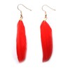 Red Feather Earrings - Handmade