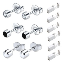 Ear Piercing Gun, Ear Piercing Set, Disposable Sterile Safety Earrings, Piercing Gun Studs, Ear Piercing for Women, Men, Girls, Boys, Pack of 6