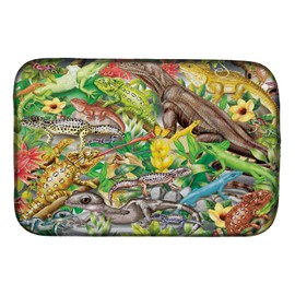 Caroline's Treasures PRS4047DDM Lizard Jungle Dish Drying Mat Absorbent Dish Drying Mat Pad for Kitchen Counter Dish Drainer Mat for Countertop, 14 x 21", Multicolor