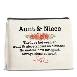 UPNEGE Aunt and Niece Gifts Makeup Bag Christmas Birthday Gifts for Aunt Niece Cosmetic Bag Zipper Makeup Pouch