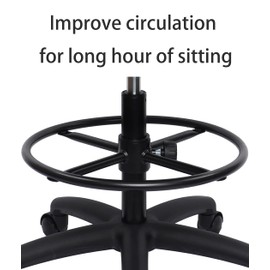 TAKE UR SEAT® Deluxe Heavy Duty Drafting Lab Stool Chair, 18'' Adjustable Footring, 10'' Adjustable Height, 450 lb Seat Capacity, Use in Lab, Workshop, Studio,Tall Bench Height(Standard Caster)