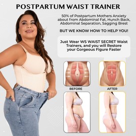 Corset Waist Trainer for Women - Short Torso Waist Cincher Shapewear - Underbust Corset Tops for Women - Postpartum Corset Shapewear (XXL-Beige)