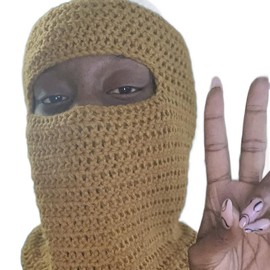 Free-mind crochet ski mask Accessories Comfortable Breathable - Color: Green