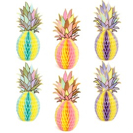 Honeycomb Decorations,Paper Honeycomb Decorations,Pineapple Honeycomb Paper Decorations,Party Decorations,Hanging Decorations For Home,Beach Party Decorations Hawaiian Decorations,Honeycomb Ball,6 Pcs