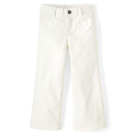 Gymboree,Girls,and Toddler Wide Leg Jeans,White Heart Twill,6