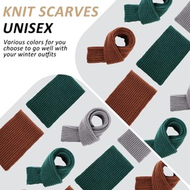 Women Men Winter Knit Scarf Fashion Ladies Scarves Warm Shawl Warps Solid Chunky Cable Knitted Long Scarf for Women Mens (Coffee)