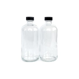 Vivaplex, 2, Clear, 16 oz Glass Bottles, with Lids