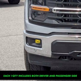 Deliciousticker For 2024 2025 Ford F-150 Yellow Fog Lght Tint Overlay Vinyl Decals PreCut Front