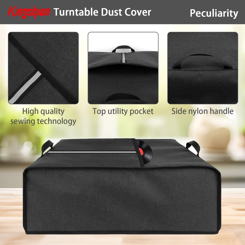 Kingshion Turntable Dust Cover, Record Player Protective Case Compatible with