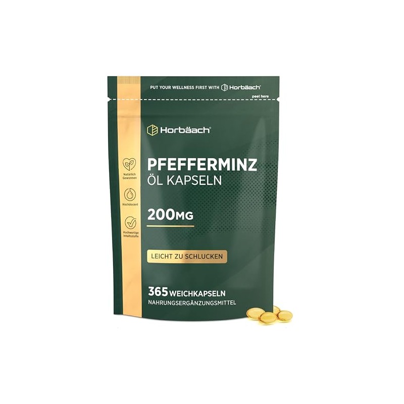 Horbaach Peppermint Oil Capsules 200 mg from Peppermint Oil |