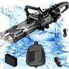 Electric Double Barrel Gatling Water Gun, Can Emit Light,Rechargeable Module