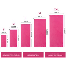 Eono Microfibre Towel, Perfect Sports, Travel, Beach Towel, Fast Drying - Super Absorbent - Ultra Compact. Great for Camping, Gym, Beach, Swimming, Backpacking