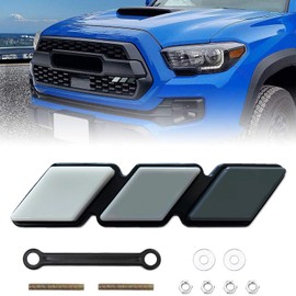 Emblema de parrilla frontal tricolor para Tacoma 4 Runner Tundra Sequoia Rav4 Highlander (blanco/gris/negro