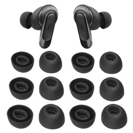 NANLANFAN - almohadillas para orejas de silicona de repuesto para auriculares inalámbricos JBL Tour Pro 2/3, 6 pares (S/M/L, negro)