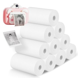 Thermal Paper for Children's Cameras, 10 Rolls White Refill Printing Paper, Thermal Printer Paper, Zero Ink Printing Paper, Refill Paper for Instant Print Camera, 57 x 30 mm