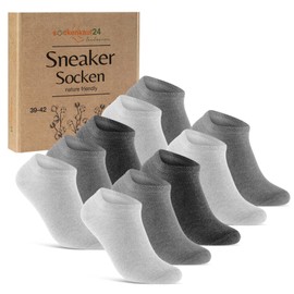 10 Pairs of Premium Trainer Socks for Men and Women Made of Combed Cotton with Comfort Waistband without Pressing Seam, 4 x light grey + 4 x grey + 2 x anthracite, 43 - 46