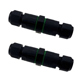 SagaSave IP68 Waterproof Junction Box, 2 Pin Electrical Cable Connector, External Sleeve Connector for Cable Spacing 6.5 mm-11 mm, Pack of 2 (XY-10)