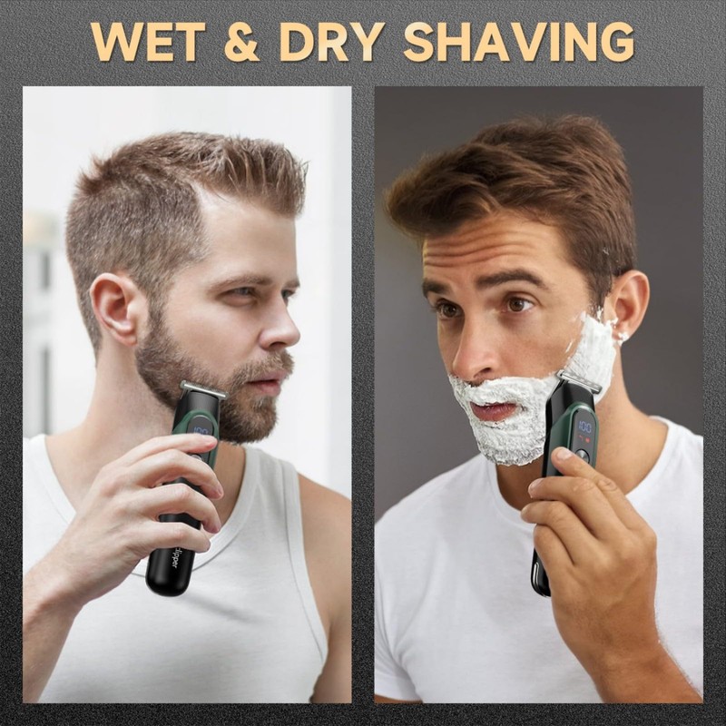 5-in-1 Beard Trimmer for Men, Hair Clippers Grooming Kit, Cyan