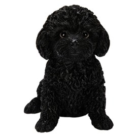 Uvia H24126-3 Sitting Toy Poodle Black, 5.1 x 3.5 x 5.3 inches (13 x 9 x 13.5 cm), Doll, Figurine, Figure, Figure, Animal, Garden, Decorative, Realistic, Cute, Dog, Dog, Dog