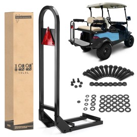 10L0L Universal Stable Golf Cart Rear Seat Safety Grab Bar Hand Rail for Yamaha, EZGO, Club Car Add Safety to Rear Passengers Fits Most Golf Cart with Flip Seat, Black