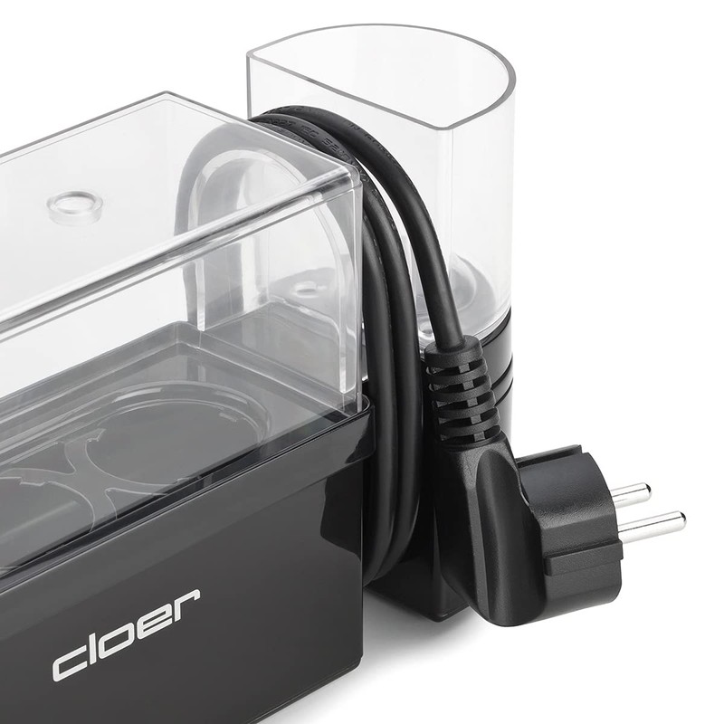 Cloer 6020 Eierkocher, bis zu 3 Eier, herausnehmbarer Eierträger, Servierfunktion,