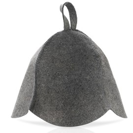JaGely 1 Pcs Wool Sauna Hat Sauna Accessory Russian Banya Cap Vaporarium Hat Protection from Overheating for Spa Bath Steam Room (Gray)
