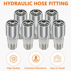 Cplbrb 14 Pack 1/2" Hose x 1/2"NPT Male Hydraulic Hose Fittings with Protection Cover,Male Carbon Steel Hydraulic Hose Fitting for Single Wire Hydraulic Hose