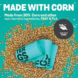 MyEcoWorld Compostable Food Waste Bags - 25 Count - 100% BPI Certified Compostable - AS5810 & EN13432 Compliant - Small 3 Gallon - Super Strong - Leak Proof - Unscented - Easy to Open - Kitchen Bags