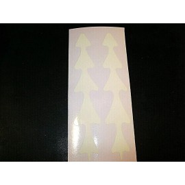 The Fishing Lure Tape Company GLOW MICHIGAN STINGER STYLE LADDERBACK DIE CUTS FISHING LURE TAPE 5 SIZES - 3 Inch 12 PACK