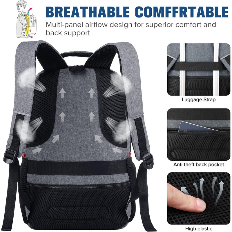Men's School Backpack for 15.6 Inch Laptop Backpack Work Waterproof