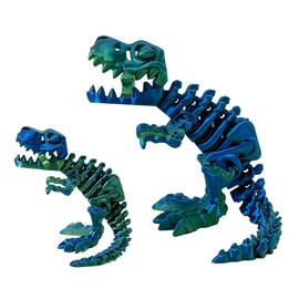 2Pcs 3D Printed Dinosaur Bones，Articulated T-Rex Skeleton，3D Printed Dragon Fidget Home Office Decor,Full Articulated T-Rex，Poseable T-Rex with Flexible Joints，Adults Fidget for Autism/ADHD