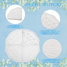 Epakh 80 Servilletas de Cóctel y Bebidas Elegantes con Forma de Diamante para Bodas y Cumpleaños Servilletas de Mesa de Papel Blancas Decoración de Bodas Decoración de San Valentín, 15.7 x 15.7 cm