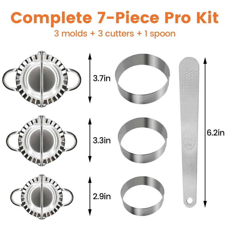 3-in-1 Stainless Steel Dumpling Maker Set - Professional Dumpling Press