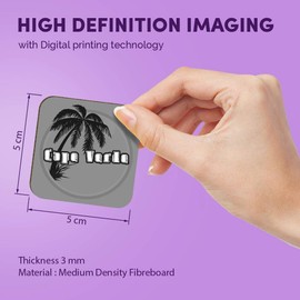 1 x Square MDF Fridge Magnet - Cape Verde Sunset Travel Stamp 40656