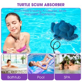 MAXDORIA Hot Tub Scum Absorber, 2 Pack Hot Tub Accessories for Adults, Scum Turtle Hot Tub Sponge Cleaner Gifts for Spa & Pool, Reusable Oil Absorbing Remover Keeps Water Clean