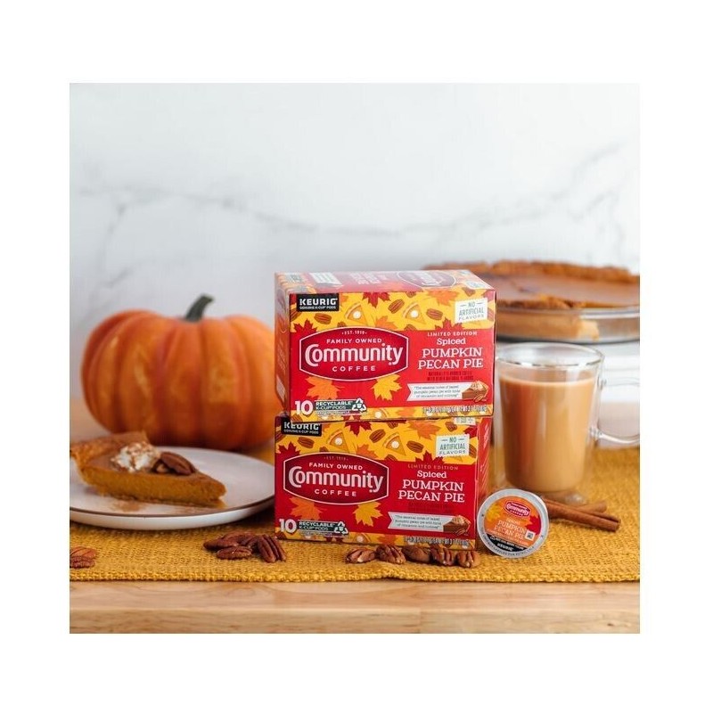 Community Coffee Spiced Pumpkin Pecan Pie Flavored 10 Count Coffee