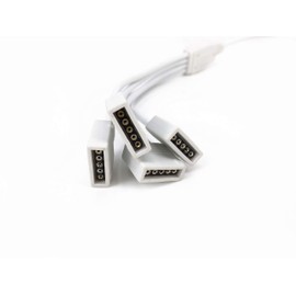 HUABLUE Pack of 2 White 5-Pin LED Splitter Cable Y Splitter Cable LED Strip Connector for 1 to 4 SMD 5050 3528 RGBW LED Strip (30 cm)