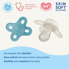 MAM Original Start Matte Newborn Baby Pacifier, Best Pacifier for Breastfed Babies, Boy, 0-3 Months (Pack of 4)