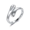 CUPENDA Just Breathe Ring Sterling Silver Lotus Cross Just Breathe