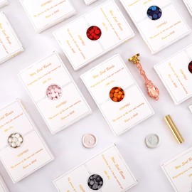 VEWINGL 250 Pcs Wax Seal Beads for Wax Seal Stamps, Cards, Wedding Invitations, Wine Packaging, Gift Wrap, Envelopes (250, Cherry Blossom Powder)