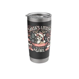 Santa's Little Favorite Reindeer Girl Christmas Pajamas Girl Stainless Steel Insulated Tumbler