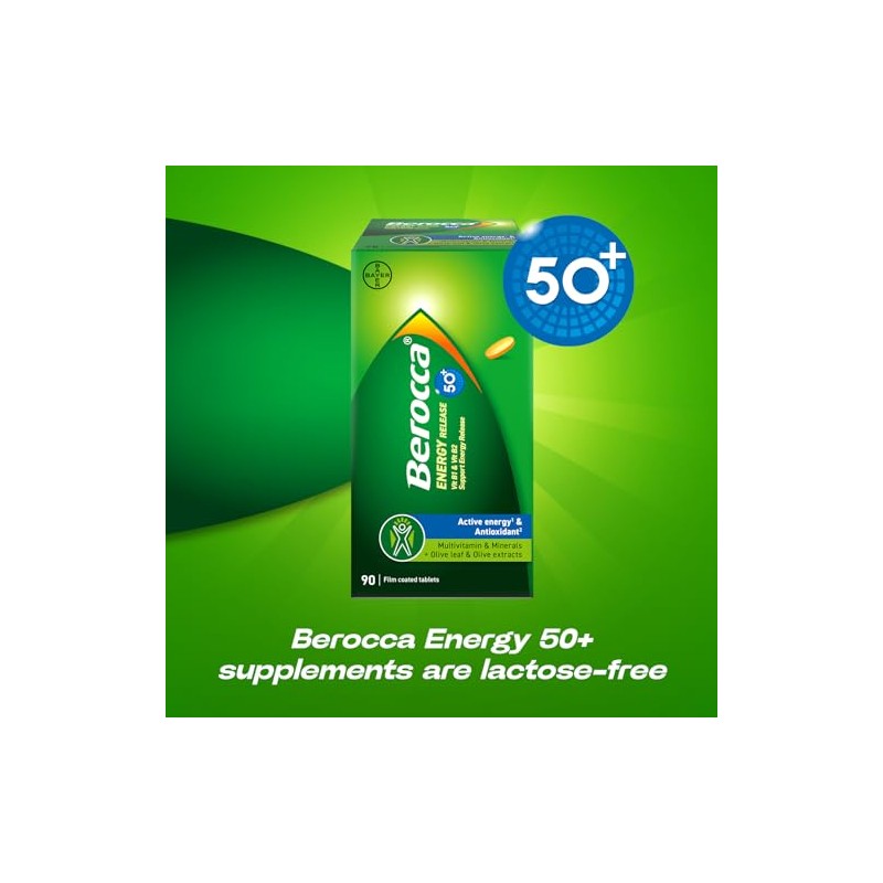 Berocca 50+ Multivitamin Tablets Adults 50+ Vitamins Minerals 90 Count