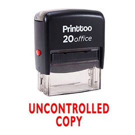 Printtoo UNCONTROLLED Copy Self Inking Rubber Stamp Office Stationary Custom Stamp-Red