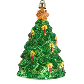 Kurt Adler 5-Inch USB Powered Prelit Christmas Tree Glass Ornament