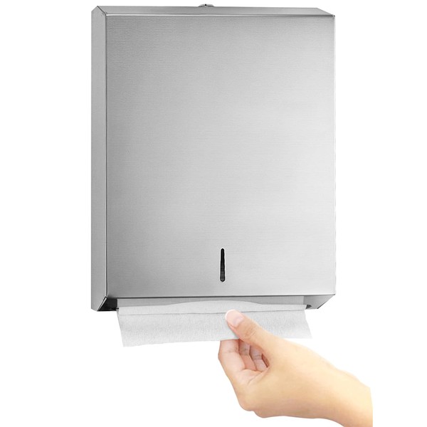 Alpine Multifold Paper Towel Dispenser - Commercial Paper Towel Dispenser Holds 525 Multifold Or 400 C-fold Trifold Paper Towels Wall Mount Holder For Home, Kitchen, Office, Restroom (stainless Steel)