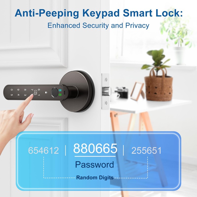 Gavdhe Fingerprint Door Lock Smart Fingerprint Door Knob with Keyless