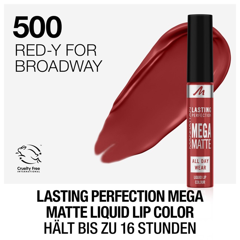 Manhattan Lasting Perfection Mega Matte Lip Colour 500 + Reindeer